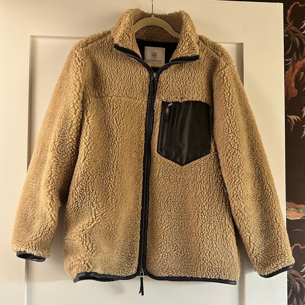 Anine Bing Ryder Faux-Shearling Jacket Size XS